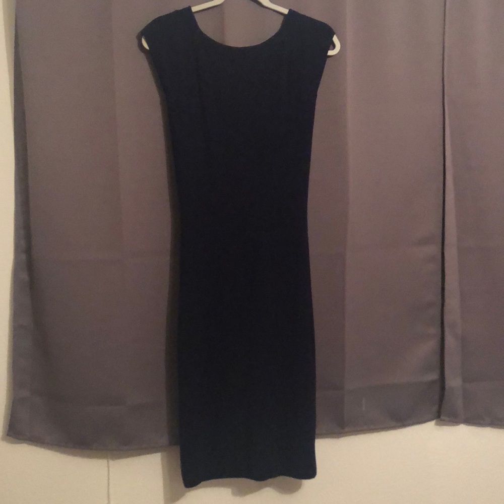 ZARA knit blue pencil dress size M LOW BACK